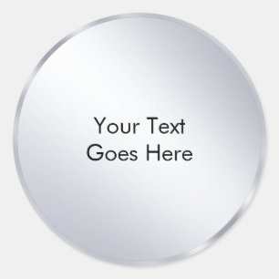 Benutzerdefinierte Metallic Silber Vorlage Fügen S Runder Aufkleber