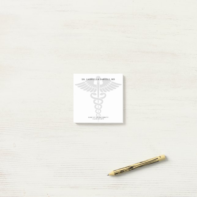 Benutzerdefinierte minimalistische Abschlussfeier  Post-it Klebezettel (Auf Schreibtisch)