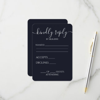 Benutzerdefinierte minimalistische einfarbige Hoch RSVP Karte