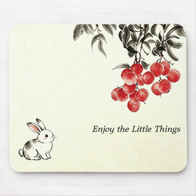 Benutzerdefinierte minimalistische Hasen-Mauspad Mousepad (Vorne)