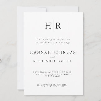 Benutzerdefinierte minimalistische Hochzeitseinlad Einladung