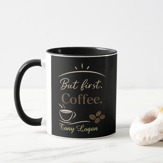 Benutzerdefinierte Minimalistische Kaffeetasse als (Mit Donut)