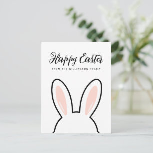 Benutzerdefinierte minimalistische süße Hasenohren Postkarte