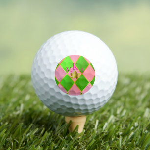 Benutzerdefinierte Mit Monogramm Rosa und grüne Ra Golfball