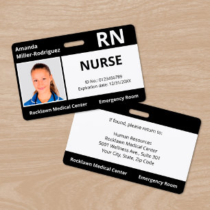 Benutzerdefinierte Mitarbeiter-Foto-Black-Medical- Ausweis