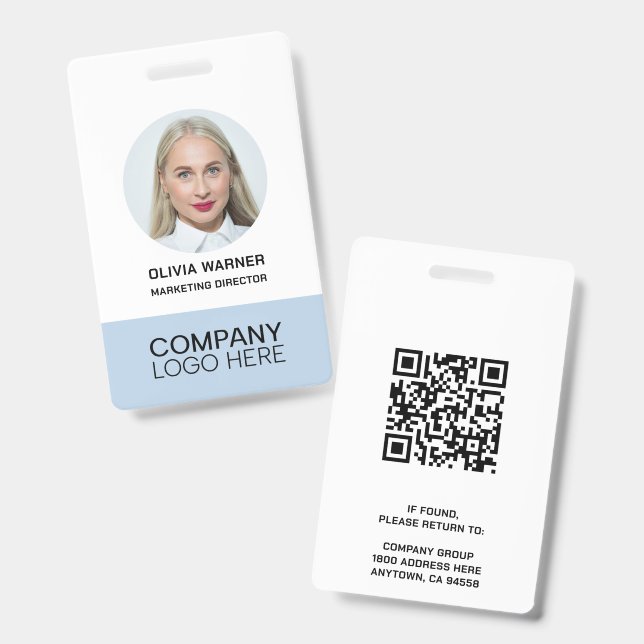 Benutzerdefinierte Mitarbeiter-Foto-ID mit QR-Code Ausweis (Vorder- & Rückseite)