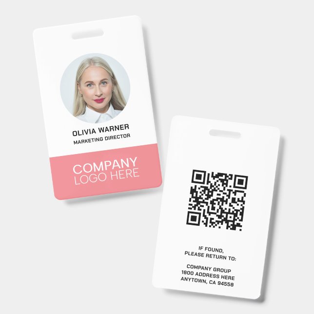 Benutzerdefinierte Mitarbeiter-Foto-QR-Code-Logo P Ausweis (Vorder- & Rückseite)