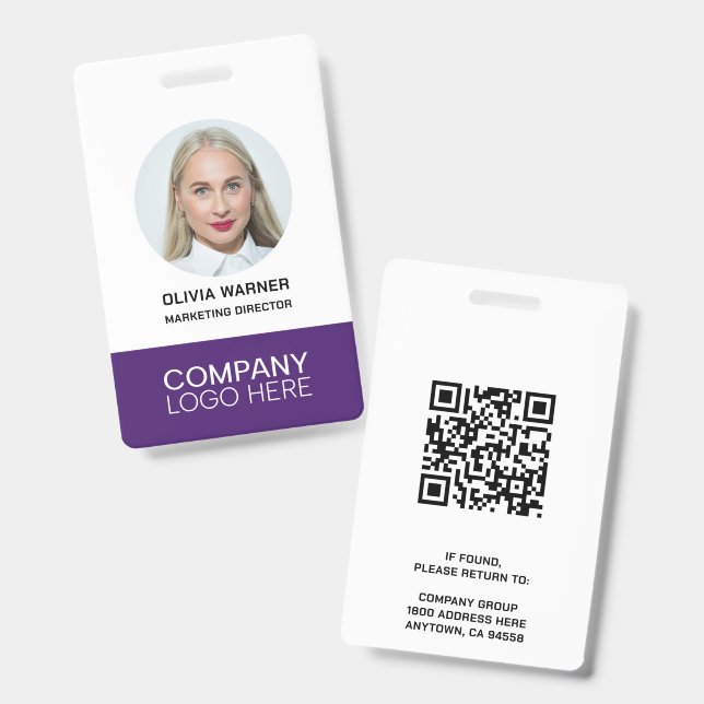 Benutzerdefinierte Mitarbeiter-Foto-QR-Code-Logo P Ausweis (Vorder- & Rückseite)