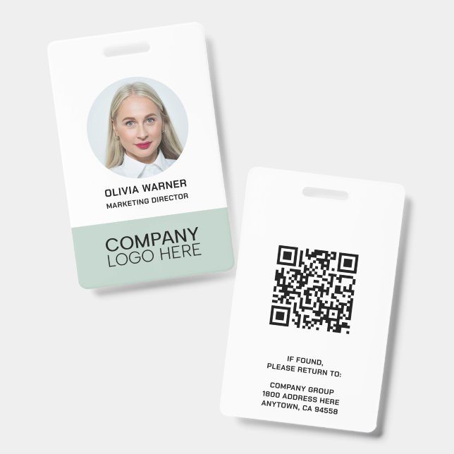 Benutzerdefinierte Mitarbeiter-Foto-QR-Code-Logo S Ausweis (Vorder- & Rückseite)