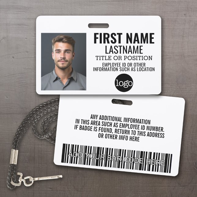 Benutzerdefinierte Mitarbeiter-ID - Foto, Bar, Log Ausweis (Custom Employee ID Badges - thick plastic with full color print)