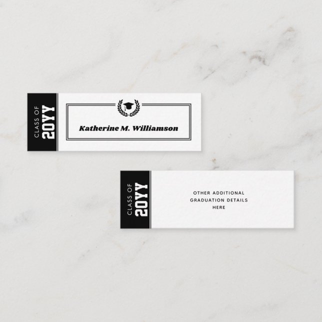 Benutzerdefinierte moderne Abschluss-Namenskarte w Telefonnummerkarte (Vorne/Hinten)