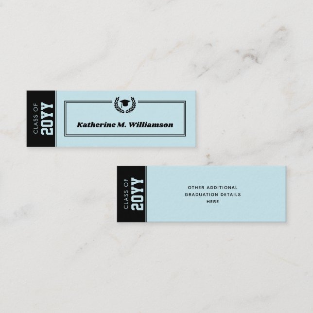 Benutzerdefinierte moderne Abschluss-Namenskarte w Telefonnummerkarte (Vorne/Hinten)