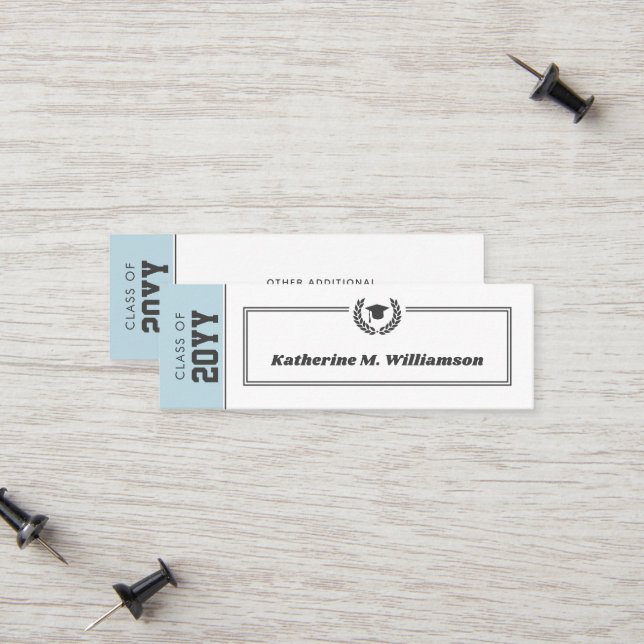 Benutzerdefinierte moderne Abschluss-Namenskarte w Telefonnummerkarte (Vorderseite/Rückseite Beispiel)