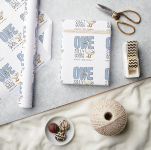 Benutzerdefinierte moderne blaue dumme Gans zum er Geschenkpapier