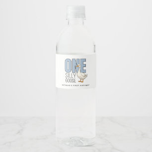 Benutzerdefinierte moderne blaue dumme Gans zum er Wasserflaschenetikett