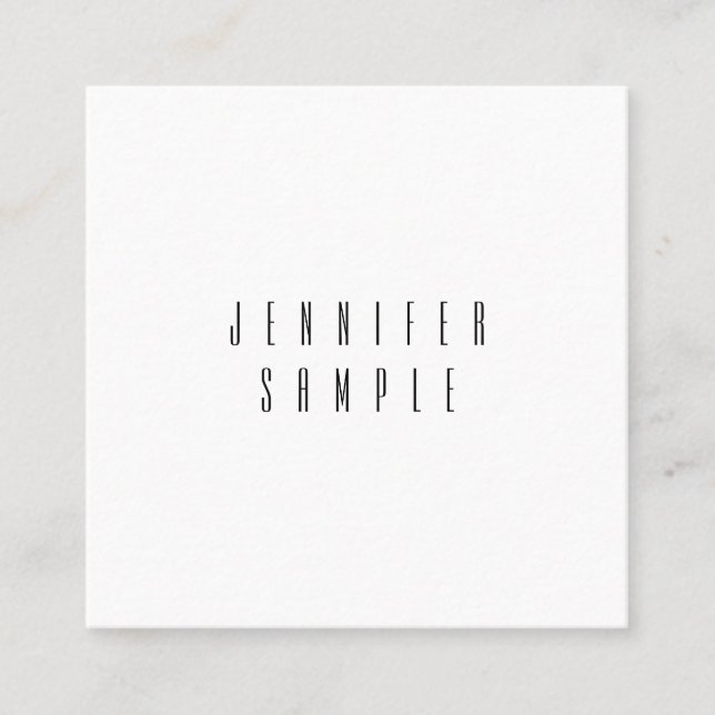 Benutzerdefinierte moderne, einfache Elegant-Trend Quadratische Visitenkarte (Vorderseite)