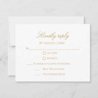 Benutzerdefinierte moderne elegante Schrift Golden RSVP Karte