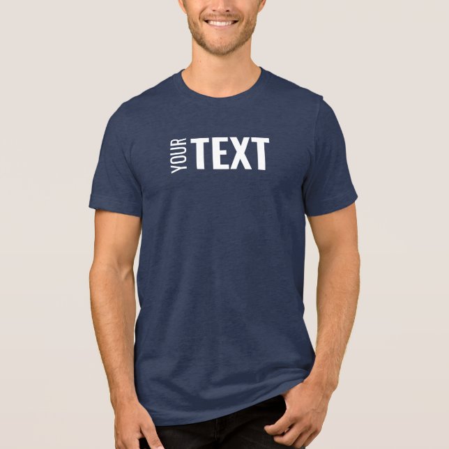 Benutzerdefinierte moderne, elegante Textvorlage M Tri-Blend Shirt (Vorderseite)