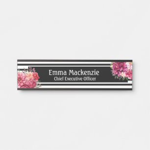 Benutzerdefinierte moderne florale Namensschild Bü