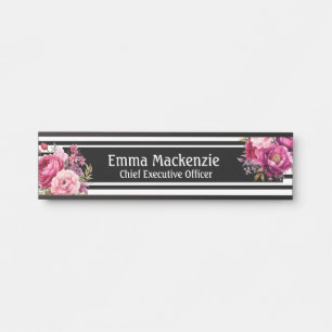 Benutzerdefinierte moderne florale Namensschild Bü