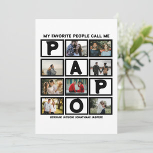 Benutzerdefinierte moderne Großvater Papo 8 Foto-C Feiertagskarte