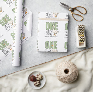 Benutzerdefinierte moderne grüne eine dumme Gans e Geschenkpapier