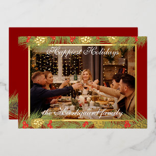 Benutzerdefinierte moderne klassische chic glückli folien feiertagskarte