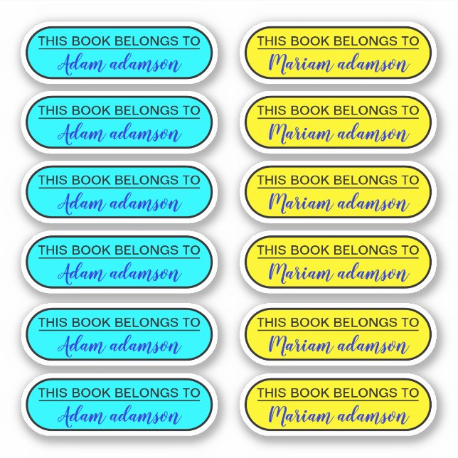 Benutzerdefinierte moderne Namensaufkleber (dieses Aufkleber (Vorderseite)