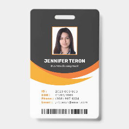 Benutzerdefinierte moderne Orange Mitarbeiter ID C Ausweis