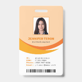 Benutzerdefinierte moderne Orange Mitarbeiter ID C Ausweis