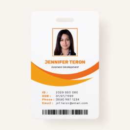 Benutzerdefinierte moderne Orange Mitarbeiter ID C Ausweis