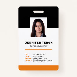 Benutzerdefinierte moderne Orange Mitarbeiter ID C Ausweis
