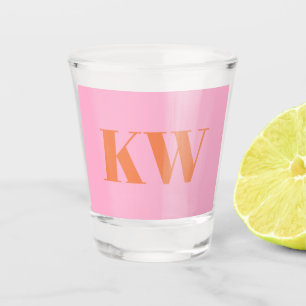 Benutzerdefinierte moderne pink-orangefarbene mono schnapsglas
