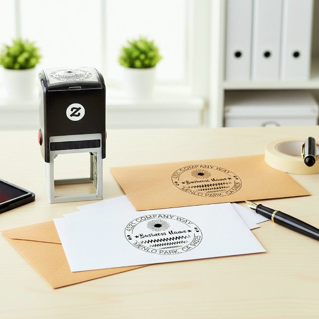 Benutzerdefinierte moderne runde Rücksendeadresse  Permastempel (modern calligraphy address stamp)