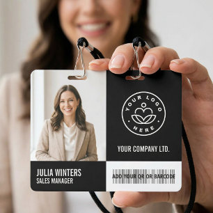 Benutzerdefinierte moderne schwarze Firmen-Foto-ID Ausweis