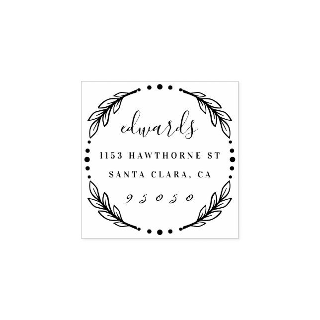 Benutzerdefinierte moderne Script-Rücksendeadresse Gummistempel (Prägung)