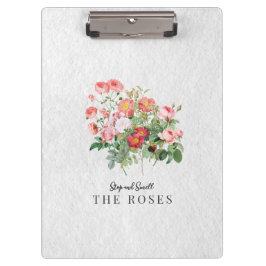 Benutzerdefinierte moderne Script Watercolor Flora Klemmbrett