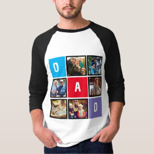 Benutzerdefinierte moderne Typografie Dad Foto-Col T-Shirt