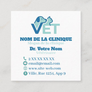 Benutzerdefinierte moderne veterinärmedizinische m quadratische visitenkarte