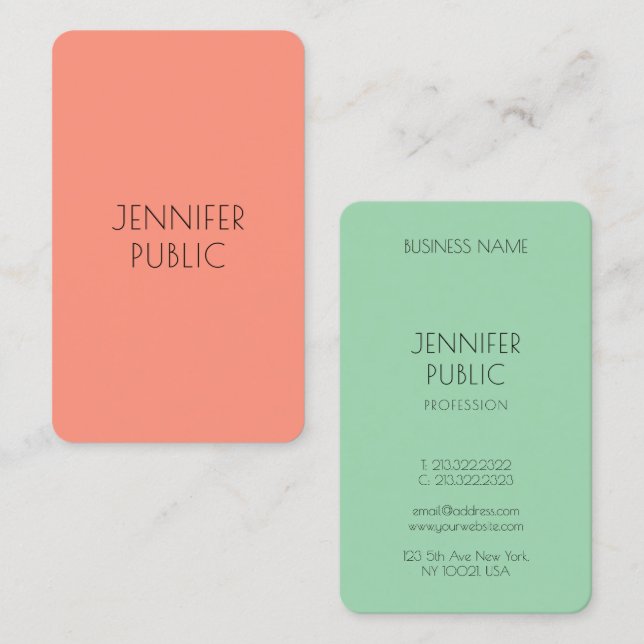 Benutzerdefinierte moderne Vorlage Eleganter Trend Visitenkarte (Vorne/Hinten)