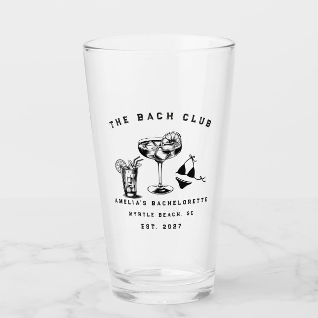 Benutzerdefinierte moderne Wochenend-Junggesellinn Glas (Vorderseite)