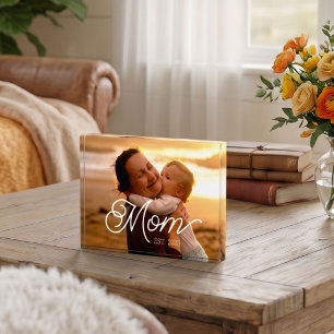 Benutzerdefinierte Mom Established Moderne Schrift Fotoblock