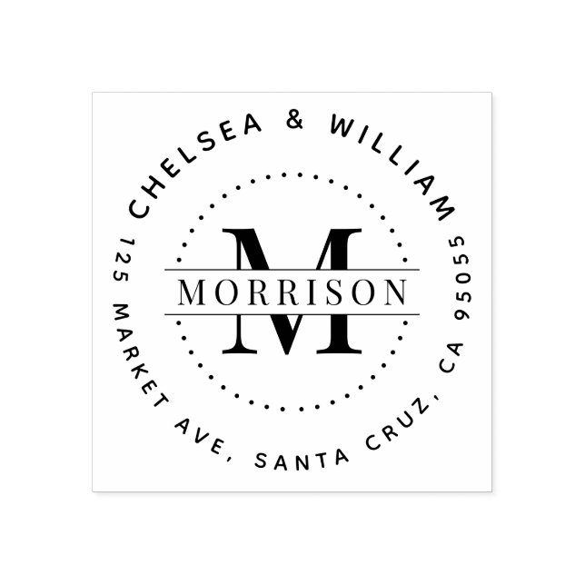 Benutzerdefinierte Monogram-Rücksendeadresse Moder Gummistempel (Prägung)