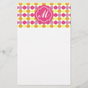 Benutzerdefinierte Monogram Stationery Bunte Punkt Briefpapier