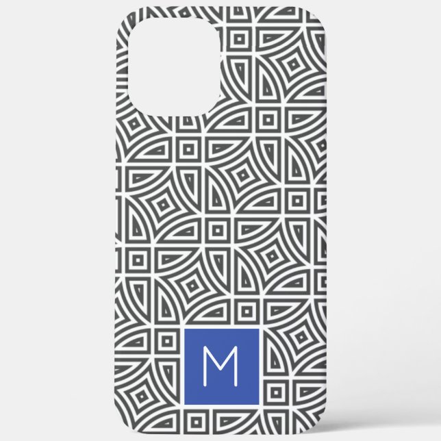 Benutzerdefinierte monogramm-Abstrakte Mustertelef Case-Mate iPhone Hülle (Rückseite)