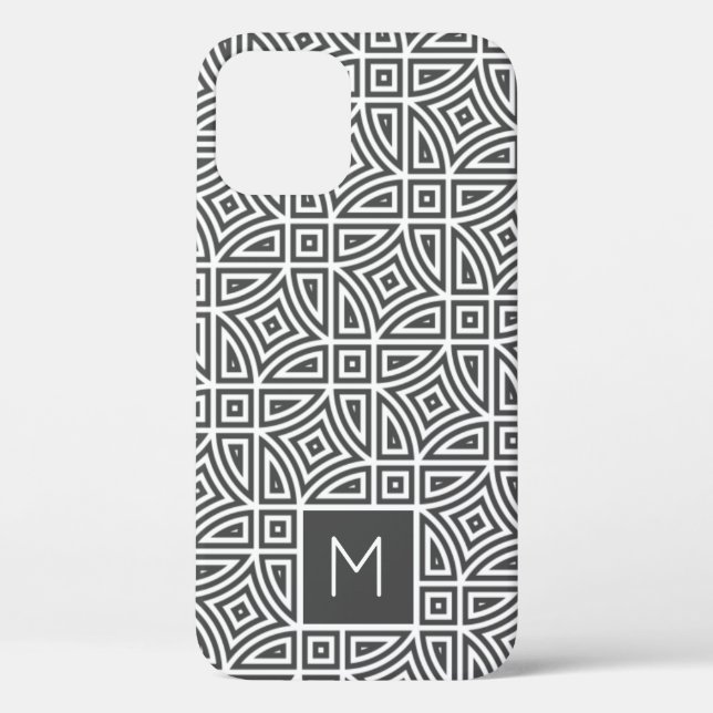 Benutzerdefinierte monogramm-Abstrakte Mustertelef Case-Mate iPhone Hülle (Rückseite)