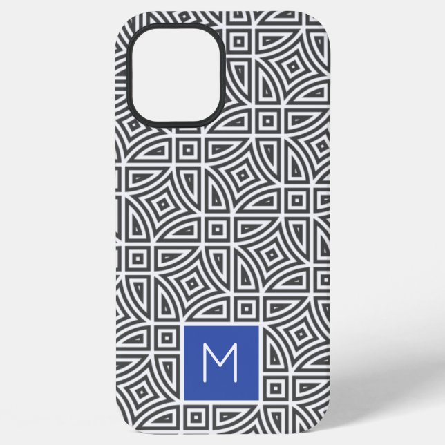 Benutzerdefinierte monogramm-Abstrakte Mustertelef iPhone Hülle (Rückseite)