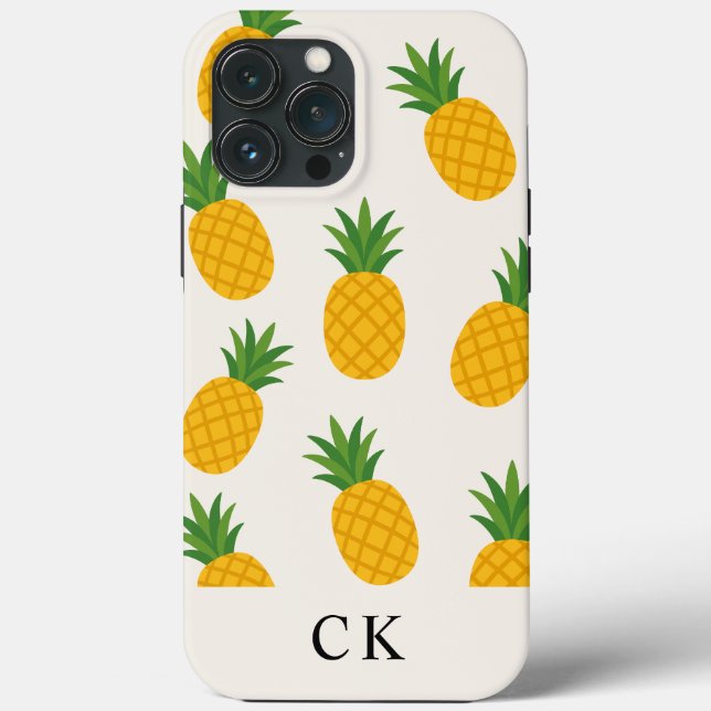 Benutzerdefinierte Monogramm-Ananas Case-Mate iPho iPhone Hülle (Rückseite)