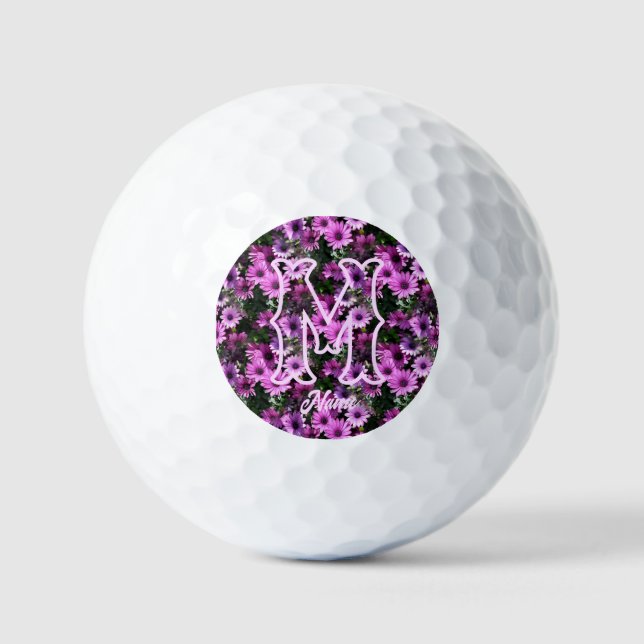 Benutzerdefinierte Monogramm Anfangsbuchstabe Name Golfball (Vorderseite)