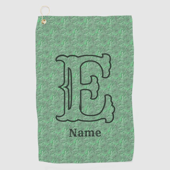 Benutzerdefinierte Monogramm Anfangsbuchstabe Name Golfhandtuch (Vorderseite)